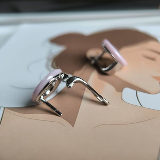 Срібні сережки з керамікою, фіанітами