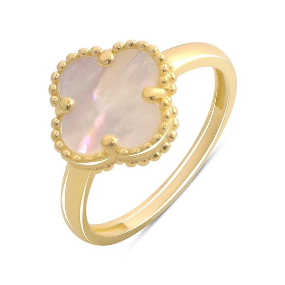 Gold ring with mother-of-pearl