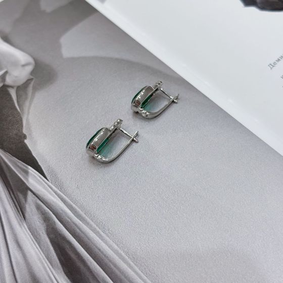 Серебряные серьги с агатом 6.519ct