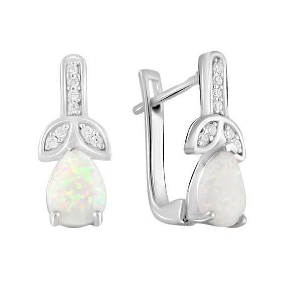 Срібні сережки з опалом 0.9ct