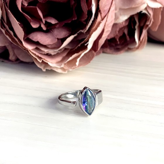 Срібна каблучка з містик топазом 1.34ct