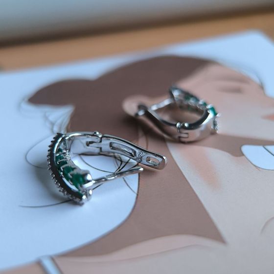 Срібні сережки з агатом 1.395ct