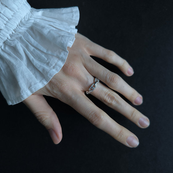 Silver ring with cubic zirconia