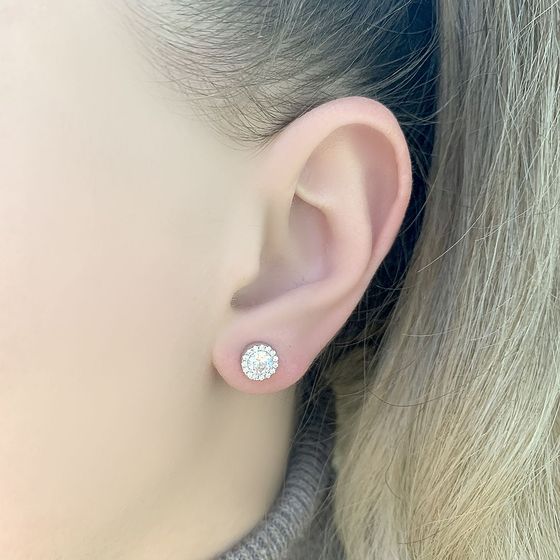 Срібні сережки з фіанітами