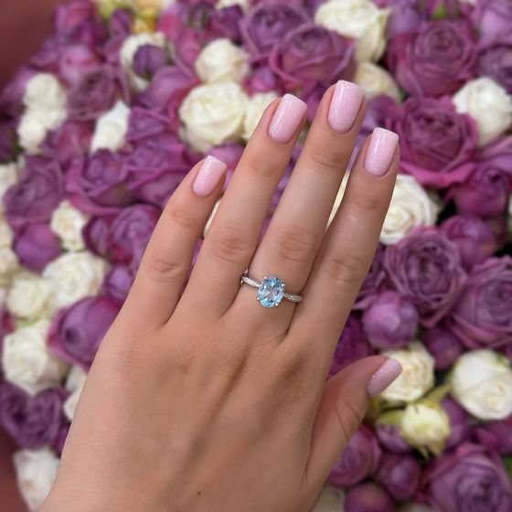 Silver ring with a topaz