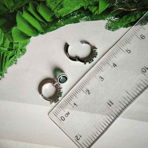 Срібні сережки з фіанітами