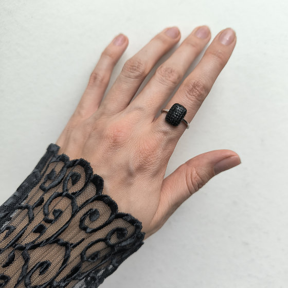 Silver ring with cubic zirconia