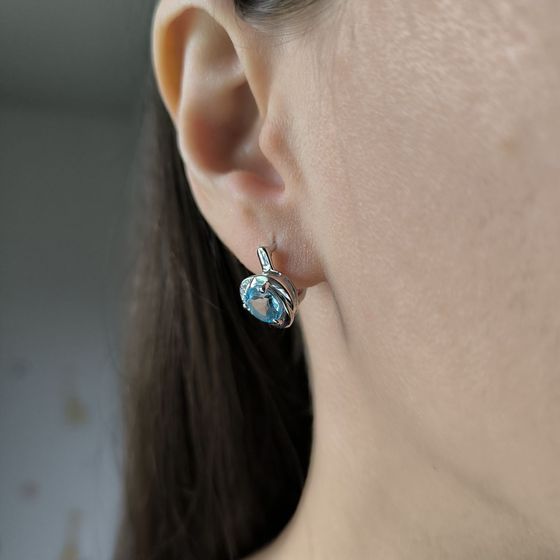 Срібні сережки з топазом 3,147 карата