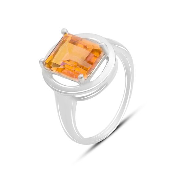 Silver ring with gold quartz 3.388ct