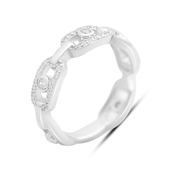 Silver ring with cubic zirconia