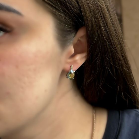 Серебряные серьги с мистик топазом 9.015ct