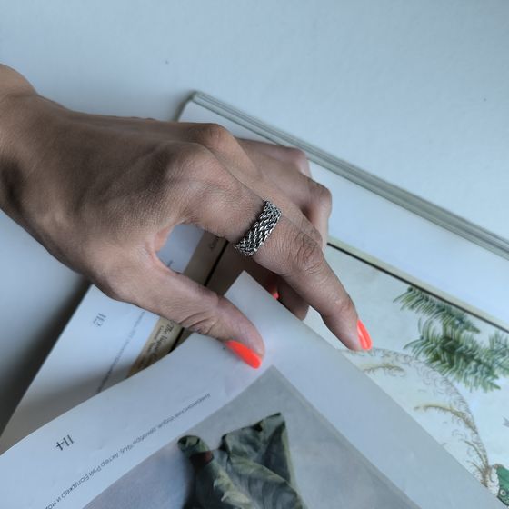 Silver ring without stones