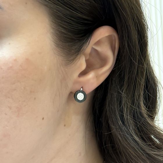 Silver earrings with ceramics