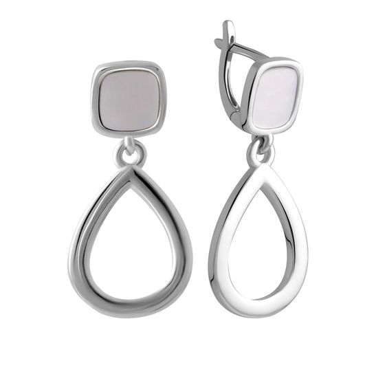 Silver earrings with mother-of-pearl