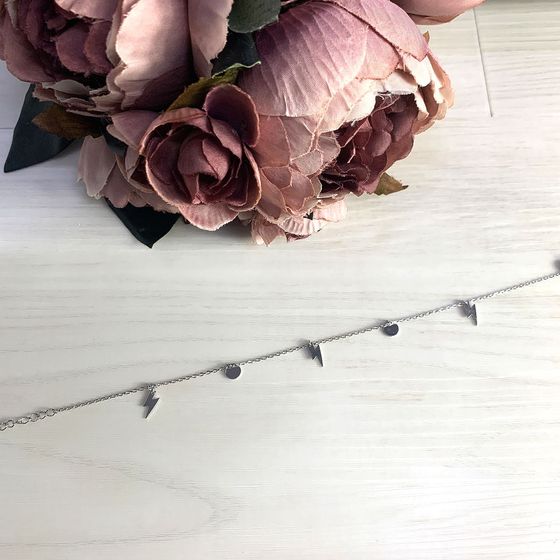 Срібний браслет на ногу без каменів