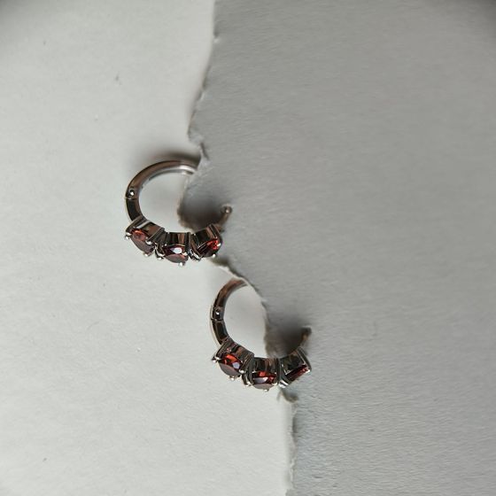 Серебряные серьги с гранатом 3.25ct