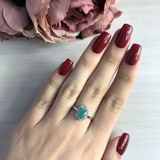 Серебряное кольцо с изумрудом 1.231ct