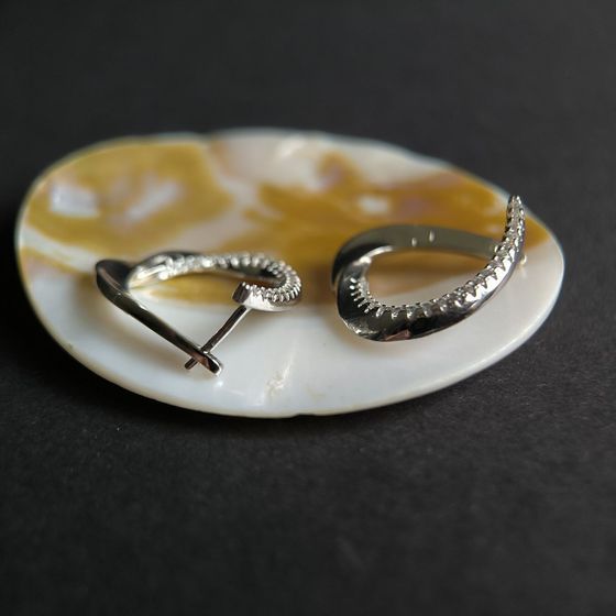 Срібні сережки з фіанітами