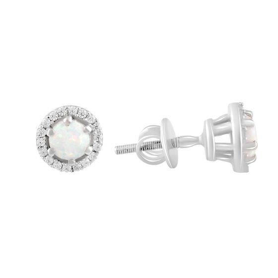 Silver earrings with opal