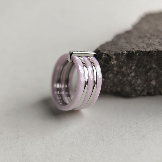 Silver ring with ceramics