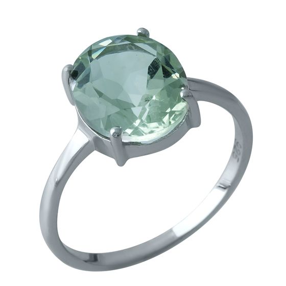 Серебряное кольцо с зеленим аметистом 3.978ct