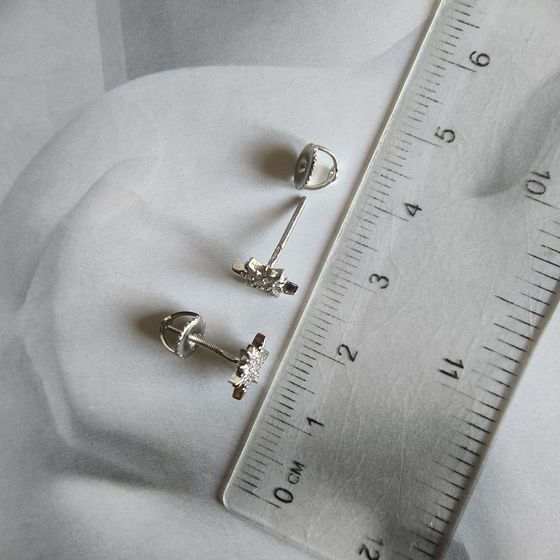 Срібні сережки з фіанітами