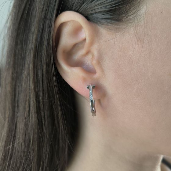 Срібні сережки з фіанітами