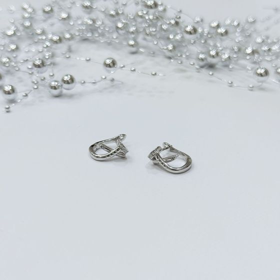 Срібні сережки з фіанітами