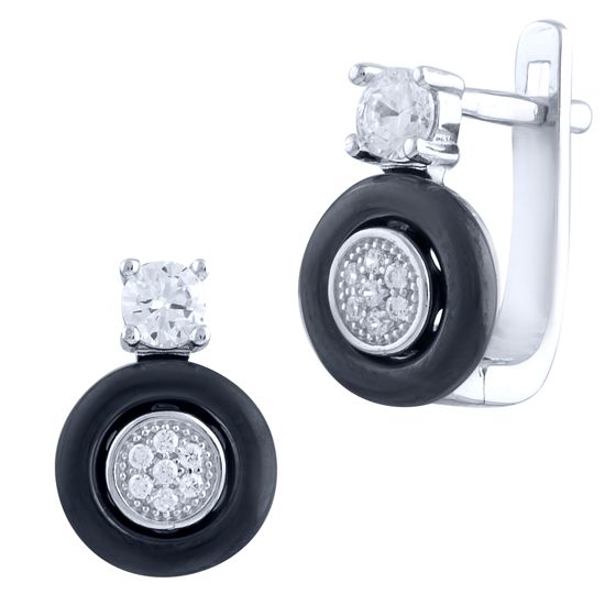 Срібні сережки з керамікою