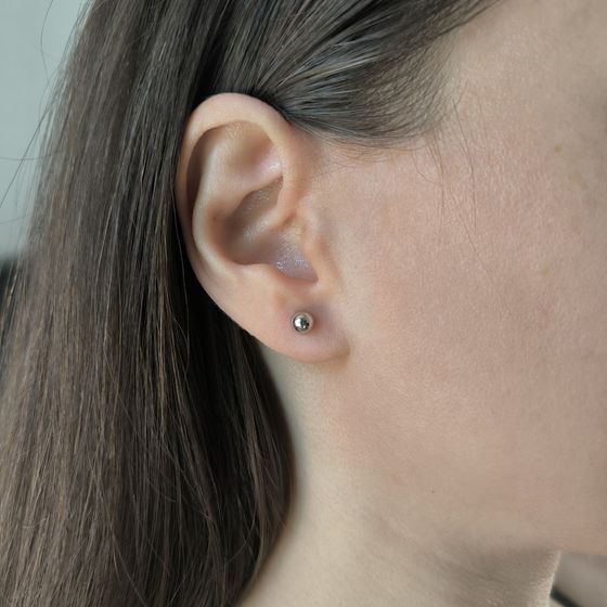 Silver earrings without stones