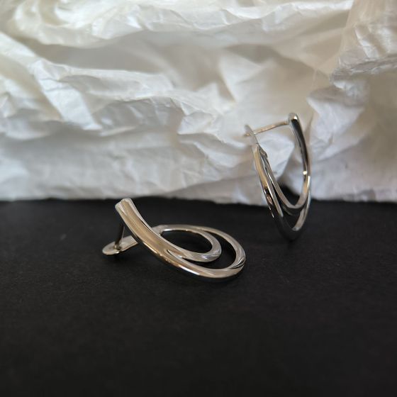 Серебряные серьги без камней