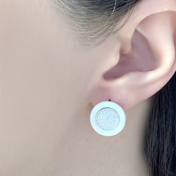 Срібні сережки з керамікою