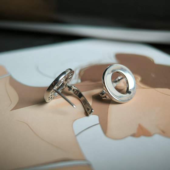 Silver earrings without stones