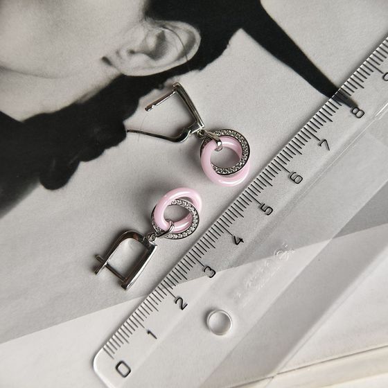 Silver earrings with ceramics