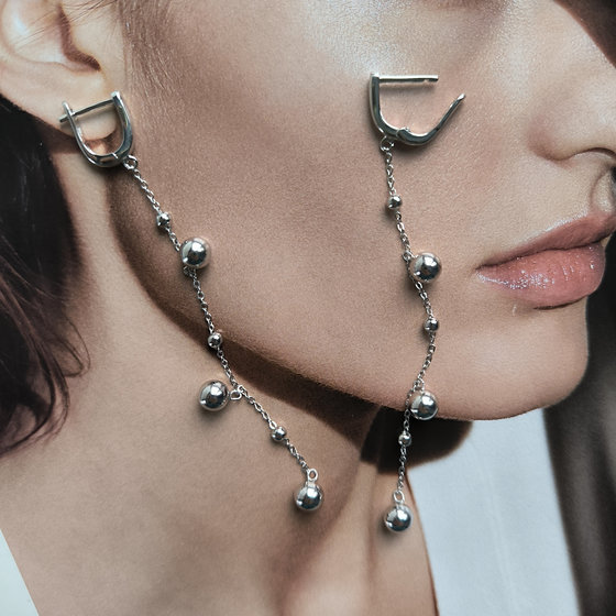 Silver earrings without stones