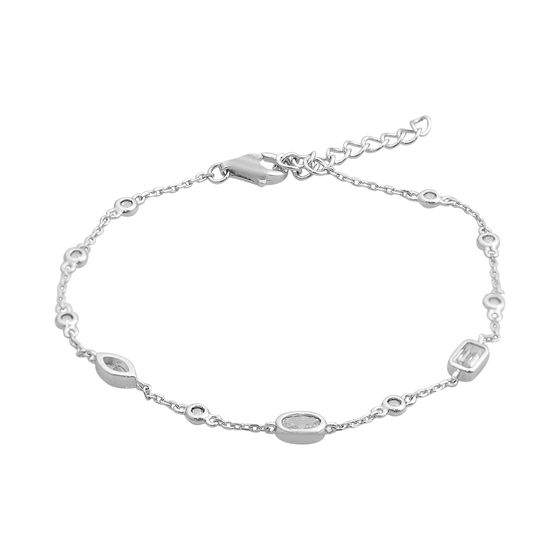 Silver bracelet with phianites