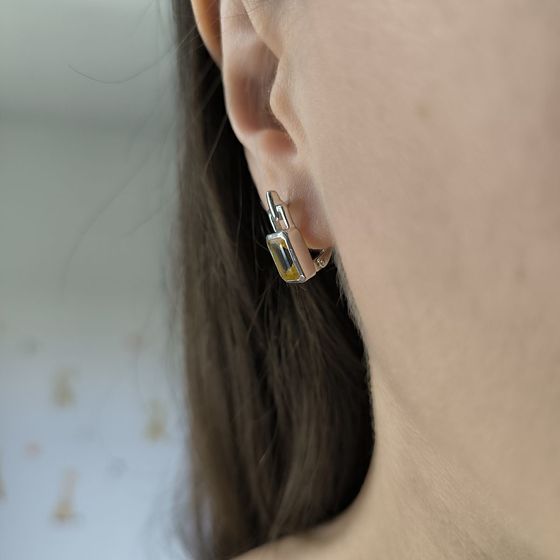 Срібні сережки з цитрином nano 2.333ct