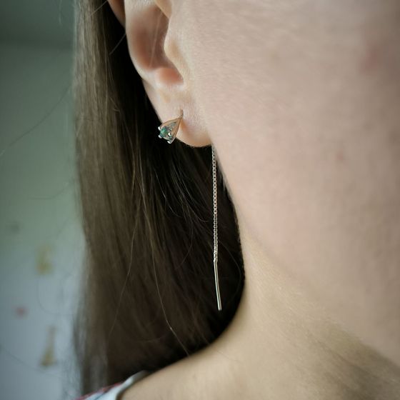 Срібні сережки з містик топазом 0.49ct