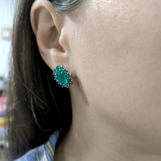 Срібні сережки з агатом 6,913 карата