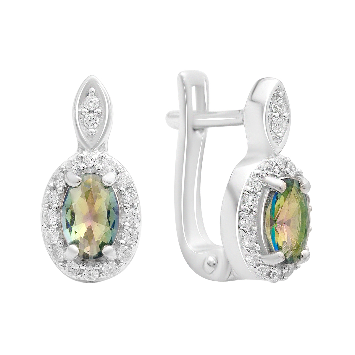 Silver earrings with mystic topaz 1.013ct