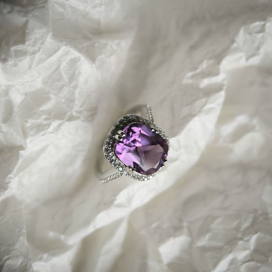 Срібна каблучка з олександритом 6.948ct