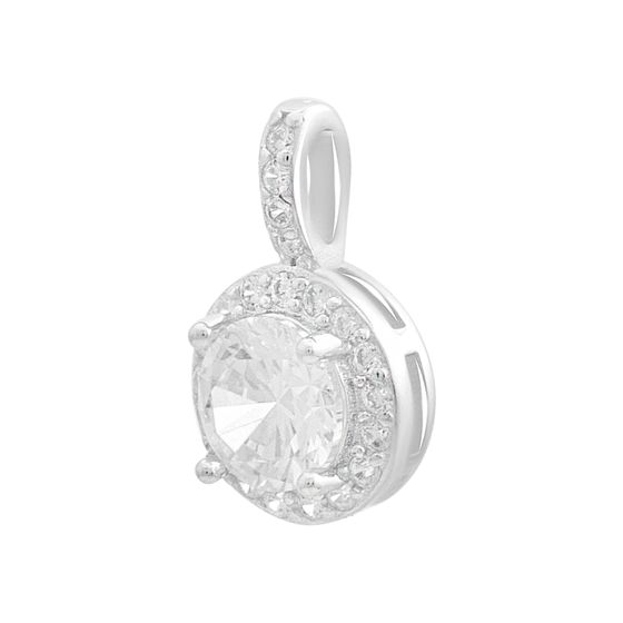Silver pendant with phianites