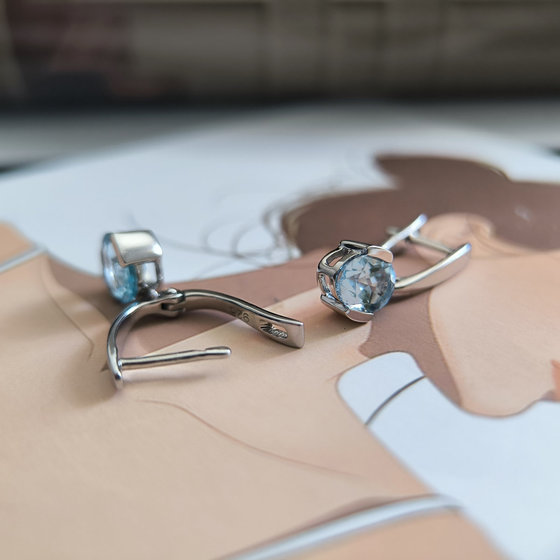 Срібні сережки з топазом 2.817ct
