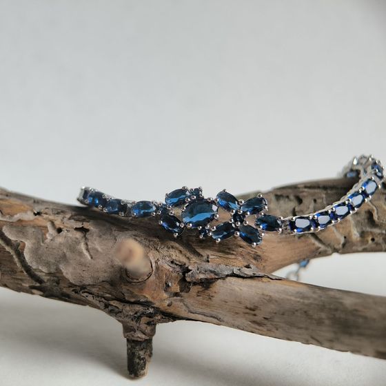 Срібний браслет із сапфіром nano 5.738ct