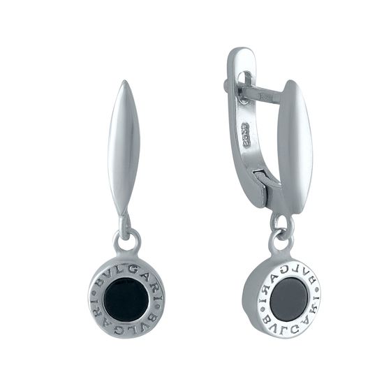 Silver earrings with onyx