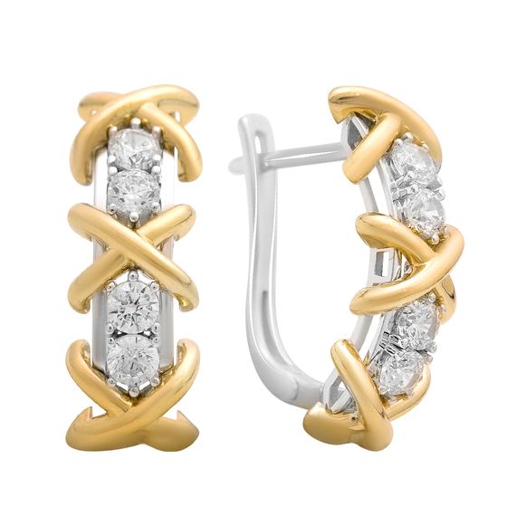 Серебряные серьги с фианитами 0.32ct