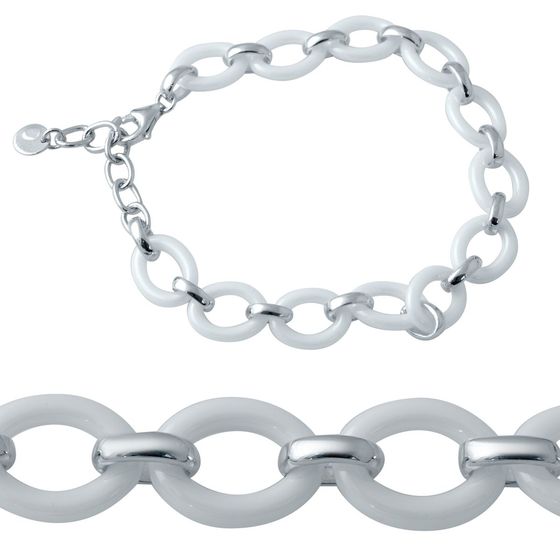 Silver bracelet with ceramics