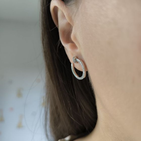 Срібні сережки з фіанітами