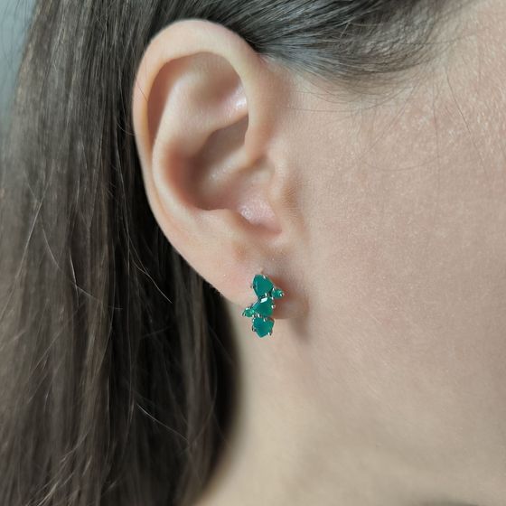 Срібні сережки з агатом 1.295ct