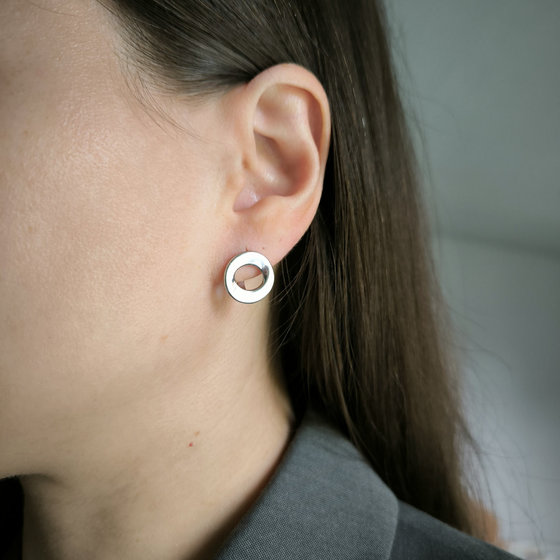 Silver earrings without stones